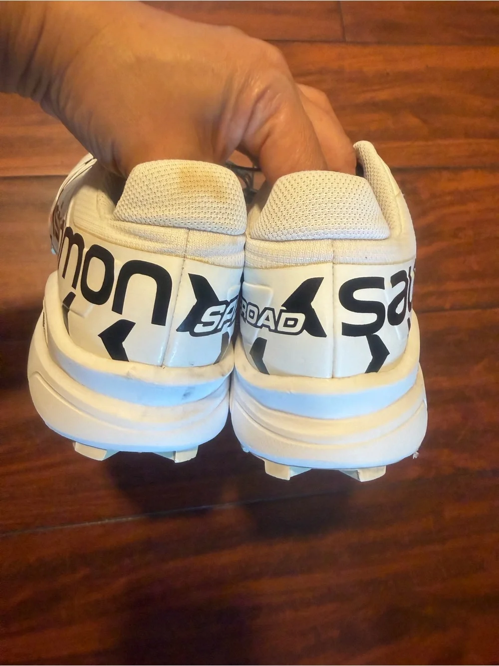 Salomon White and Black speed cross offroad unisex shoes